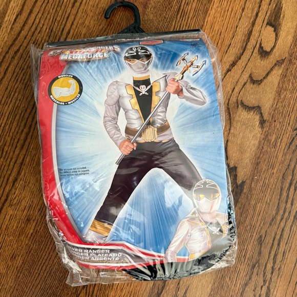 Kids Muscle Silver Ranger Jumpsuit Costume - Power Rangers - Picture 1 of 5